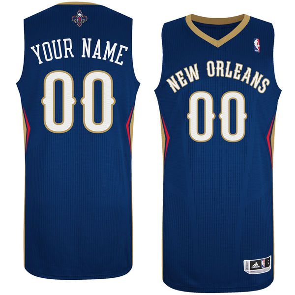 Men New Orleans Pelicans Navy Custom Authentic NBA Jersey